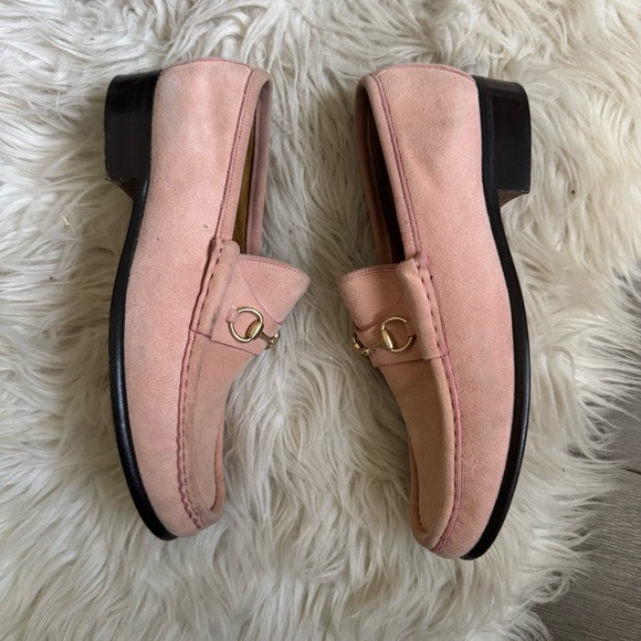 Gucci mocassino pelle mors pink suede horesbit loafers - Picture 4 of 8